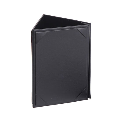 Black 3-panel tent-style menu cover for 5x7