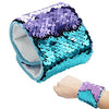 Mermaid bracelet with reversible sequins and velvet lining on wrist