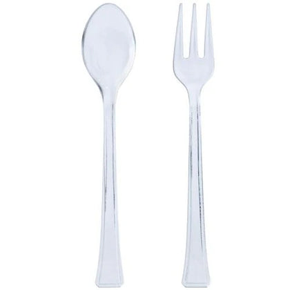 Mini Clear Utensils Combo Set – A convenient, durable set of clear utensils for serving appetizers or desserts. Reusable or disposable, perfect for weddings, parties, and events.