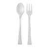 Mini Glitter Silver Utensils Combo – Durable and stylish spoons and forks with glitter design, ideal for appetizers and desserts at weddings, parties, and upscale events.