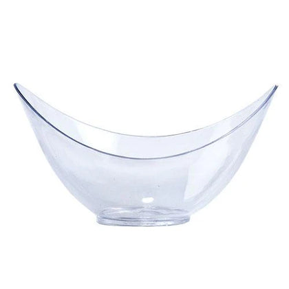 Mini Oval Bowl – Durable and elegant plastic bowl for serving appetizers, dips, and desserts. Available in clear, pearl, and black. Perfect for casual gatherings and upscale events.