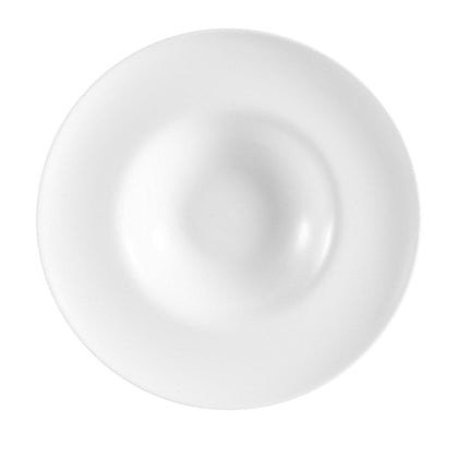 Sleek 11-inch flat-design pasta bowl with 12oz capacity. Made from durable ceramic with a modern, minimalist look. Perfect for pasta, salads, and more. Microwave and dishwasher safe.