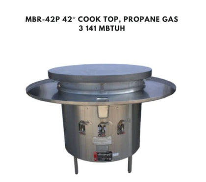 42-inch Mongolian BBQ cooktop with propane gas, providing a spacious, high-performance cooking surface for grilling and stir-frying.