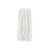 White 24oz cotton cut-end mop head, packed by 20 each per case. Durable, absorbent, and efficient—ideal for commercial and institutional cleaning in schools, offices, and kitchens.