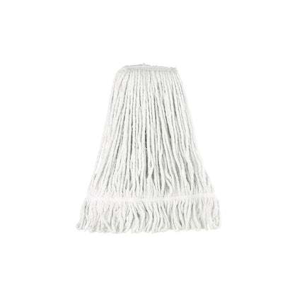 White 32oz cotton looped-end mop head, packed by 20 each per case. Durable, highly absorbent, and low-lint design—ideal for commercial cleaning in hospitals, schools, offices, and kitchens.