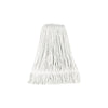 White 32oz cotton looped-end mop head, packed by 20 each per case. Durable, highly absorbent, and low-lint design—ideal for commercial cleaning in hospitals, schools, offices, and kitchens.