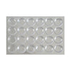 24-cup aluminum muffin pan, 3.5oz capacity per cup, with even heat distribution, reinforced frame, durable and lightweight design—ideal for commercial baking and catering use.