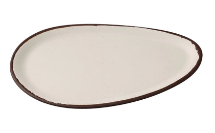 Yanco Oval Plate NA-210 is meticulously designed with an elegant oval shape that complements various dining aesthetics. Crafted from high-quality melamine, this dinner plate provides a durable and versatile option for any dining setting, combining sophistication with practicality. Its striking ivory base, accentuated by a subtle brown edge, exudes a modern yet timeless appeal, making it a fitting choice for upscale restaurants, casual eateries, and home dining alike.