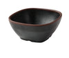 Yanco Square Miso Soup Bowl NA-505BK Made from high-quality melamine, this server is durable and lightweight. Its square shape and break-resistant nature make it ideal for frequent use in commercial dining settings. This server is designed to be dishwasher safe, ensuring easy and efficient cleaning, which is essential for high-turnover environments. The black color with a speckled finish and brown rim adds a touch of elegance to the presentation of sauces and condiments. 