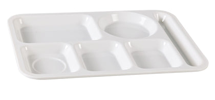 Yanco Compartment NC-2162 Crafted from extra heavy duty melamine, this plate is built to withstand the rigors of daily use and is dishwasher safe for easy cleaning. With its rectangular shape and five compartments, this plate is designed to keep your food separated and organized, making it ideal for use in schools, cafeterias, and other high-volume food service settings.