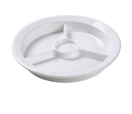 Yanco 3-Compartment Plate w/ Cup Holder NC-511I features three compartments that are perfect for separating different food items and ensuring a well-balanced meal. Crafted from extra heavy-duty melamine, this plate is built to withstand the rigors of a busy restaurant or catering service.