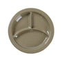 Yanco 3-Compartment Plate w/ Deep Beveled Foot NC-512S This plate boasts a classic design with a modern twist, featuring three compartments to keep your food separate and organized. Crafted with extra heavy-duty melamine material, this plate is built to last and withstand the rigors of a busy kitchen. Its deep beveled foot ensures stability and prevents the plate from slipping, making it a reliable and safe option for your customers.