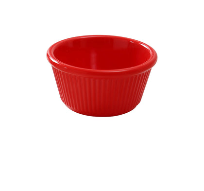 Yanco Fluted Ramekin NC-532RD is the perfect addition to any restaurant or home kitchen. Crafted from high-quality melamine, this ramekin is extra heavy duty and built to last. With a capacity of 5 oz. and a diameter of 3-3/8