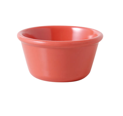Yanco Smooth Ramekin NC-538RD is an affordable and reliable addition to your tableware collection. These orange red ramekin dishes are made from high-quality melamine material, that makes its dinnerware look like ceramics. These Milestone collection ramekins are commonly used for preparing and serving individual portions of a variety of dishes like creme brulee, cheese or egg dishes, macaroni and cheese, french onion soup and other food. 