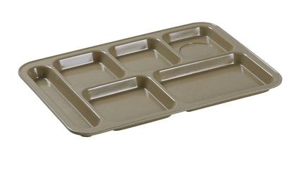 Yanco Left Hand 6-Compartment Plate NC-801S Whether you're serving appetizers, entrees, or desserts, this tray has got you covered. Made from extra heavy-duty melamine, this tray is built to withstand even the busiest of kitchens. while the left-handed design ensures easy handling for all users.