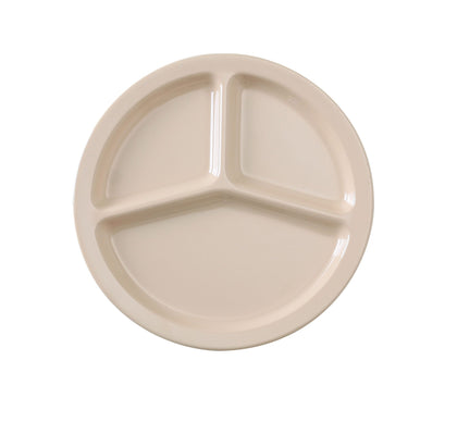 Yanco 3-Compartment Plate NS-702T It is made from durable and reliable melamine material, which makes the plate look like ceramics. You can use this stylish plate to serve any dish you want. For example, you can use it for serving salads, side dishes, sushi or hot meals. The Nessico collection has an elegant and stylish design. Performed in tan color, it will perfectly fit any restaurant environment. 