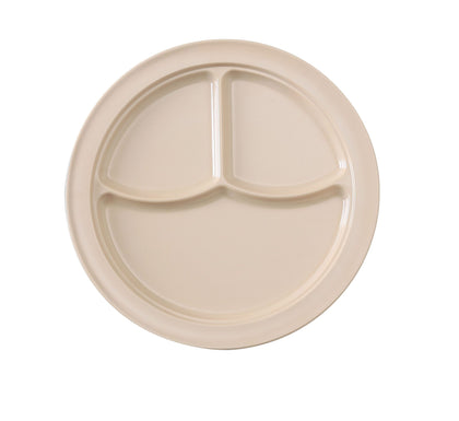 Yanco 3-Compartment Plate NS-703T It is made from durable and reliable melamine material, which makes the plate look like ceramics. You can use this stylish plate to serve any dish you want. For example, you can use it for serving salads, side dishes, sushi or hot meals. The Nessico collection has an elegant and stylish design. Performed in tan color, it will perfectly fit any restaurant environment. 