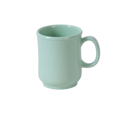 Yanco Bulbous Mug NS-901G Made from the long-lasting and high-quality melamine material these mugs look like ceramics. You can serve any cold or hot drinks in these cups - coffee, tea, cocoa, etc. These green mugs will perfectly fit any establishment design. Thanks to the appearance, they will always look stylish in your cafeteria, restaurant or catering events. The popular volume and sizes of the mug allow you to easily serve the right amount of drink.