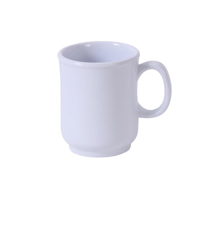 Yanco Bulbous Mug NS-901W Made from the long-lasting and high-quality melamine material these mugs look like ceramics. You can serve any cold or hot drinks in these cups - coffee, tea, cocoa, etc. These white mugs will perfectly fit any establishment design. Thanks to the appearance, they will always look stylish in your cafeteria, restaurant or catering events. The popular volume and sizes of the mug allow you to easily serve the right amount of drink. 