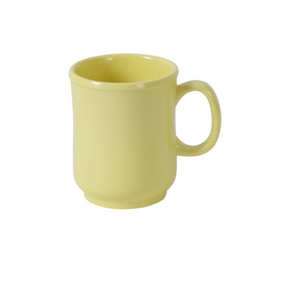 Yanco Bulbous Mug NS-901Y Made from the long-lasting and high-quality melamine material these mugs look like ceramics. You can serve any cold or hot drinks in these cups - coffee, tea, cocoa, etc. These yellow mugs will perfectly fit any establishment design. Thanks to the appearance, they will always look stylish in your cafeteria, restaurant or catering events. The popular volume and sizes of the mug allow you to easily serve the right amount of drink. 