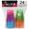 Neon Mix 1oz Tumbler in bright neon colors, ideal for serving shots, mini drinks, or appetizers at parties, gatherings, or celebrations. Fun, durable, and perfect for adding color to any event.