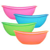 Neon Mix Oval Contour Bowl, 80 oz. capacity, perfect for serving salads, snacks, or desserts. Vibrant neon colors, lightweight, and durable design ideal for parties, picnics, or casual gatherings.