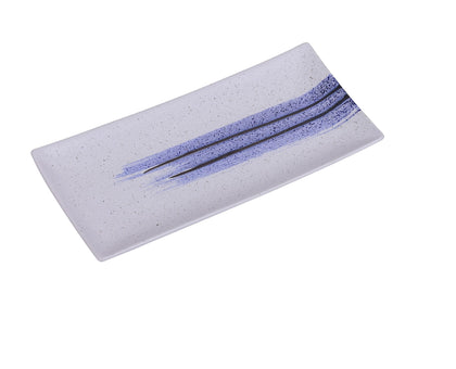 EcoQuality Rectangular Sushi Plate OC-3110 is a stylish and functional addition to any tableware collection. Crafted from high-quality porcelain with a smooth glazed finish, this 10-inch rectangular plate features a striking white and blue design, evoking the beauty of the ocean. Its sleek shape provides ample space for sushi rolls, appetizers, or other gourmet dishes, making it a versatile choice for restaurants, cafes, and catered events. 