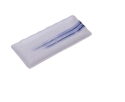 EcoQuality Rectangular Sushi Plate OC-3112 is a stylish and functional addition to any tableware collection. Crafted from high-quality porcelain with a smooth glazed finish, this 11.5-inch rectangular plate features a striking white and blue design, evoking the beauty of the ocean. Its sleek shape provides ample space for sushi rolls, appetizers, or other gourmet dishes, making it a versatile choice for restaurants, cafes, and catered events. 