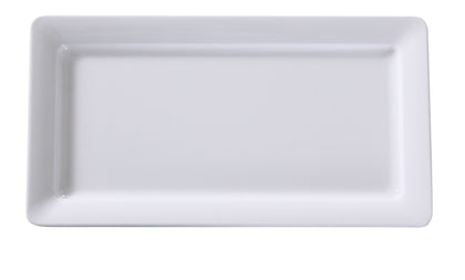 Yanco Rectangular Plate OK-7013 It is made from durable and reliable melamine material, which makes the plate look like ceramics. You can use this stylish plate to serve any dish you want. For example, you can use it for serving sushi, salads, side dishes, or other Asian cuisine appetizers. The Osaka collection has an elegant and stylish design. Performed in white color, it will perfectly fit any restaurant environment. 