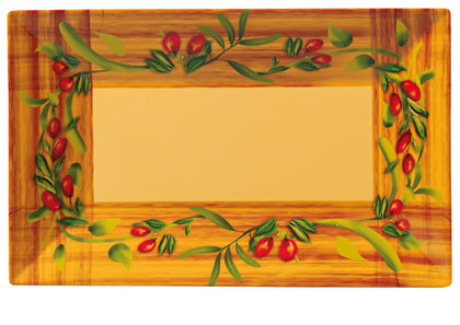 Yanco Rectangular Plate OL-214 It is made from durable and reliable melamine material, which makes the plate look like ceramics. You can use this stylish plate to serve any dish you want. For example, you can use it for serving salads, side dishes, sushi or other meals. The Olive collection has an elegant and glorious design. 