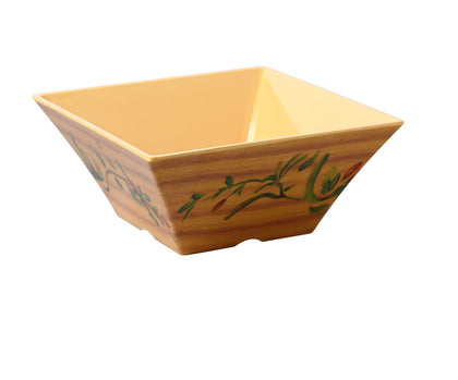 Yanco Square Bowl OL-4107 It is made from durable and reliable melamine material, which makes the bowl look like ceramics. You can use these unique square bowls to serve such dishes like rice, soups, salads or side dishes. Thanks to the elegant Olive collection style, the bowl will perfectly fit any food-serving establishment design. 