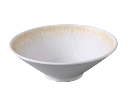 EcoQuality Bowl OP-408 is a beautifully crafted piece from the Optimum collection, combining durability with an elegant design. Made from high-quality melamine, it features a golden design and textured finish that adds sophistication to any dining experience. Perfect for serving ramen, soups, or larger portions, this bowl is designed for both style and practicality in high-demand environments like restaurants and catering services.