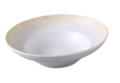 Yanco Deep Mediterranean Bowl OP-610 is designed to bring both beauty and function to the table. Crafted from durable melamine with a textured finish, it showcases a warm white and brown palette highlighted by golden accents. Its deep structure and wide rim make it especially suited for Mediterranean dishes, pasta entrées, and vibrant salads, delivering both presentation and practicality.