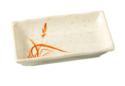 Yanco Rectangular Plate OR-2406 It is made from durable and reliable melamine material, which makes the plate look like ceramics. You can use this stylish plate to serve any dish you want. For example, you can use it for serving sushi, salads, side dishes, or other meals. The Orchis collection has an elegant and stylish design. Performed in gold color, it will perfectly fit any restaurant environment. 