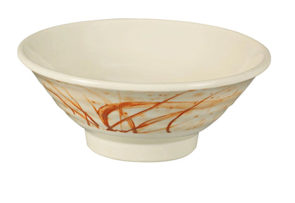 Yanco Bowl OR-5709 It is made from durable and reliable melamine material, which makes the bowl look like ceramics. You can use these unique round bowls to serve such dishes like rice, soups, salads or side dishes. Thanks to the elegant Orchis collection style, the bowl will perfectly fit any food-serving establishment design. Performed in oriental style, such melamine tableware is an ideal solution for those who choose high-quality, durable and affordable dinnerware for their place. 