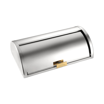 Oasis roll-top cover for Oasis chafer with mirror finish, durable build, and smooth access; ideal for buffets, catering, and commercial service with hands-free operation and elegant design.
