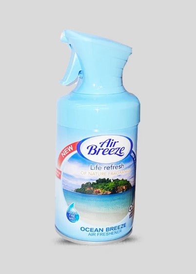 Air Breeze Air Freshener Trigger Spray in Ocean Breeze scent, 8.5 Oz bottle, odor eliminating spray for home, office, or commercial use.