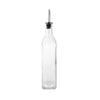 16oz oil and vinegar cruet made of clear glass with a stainless steel pourer; ideal for restaurant or home use; provides clean dispensing and stylish tabletop presentation; packed 12 each per case