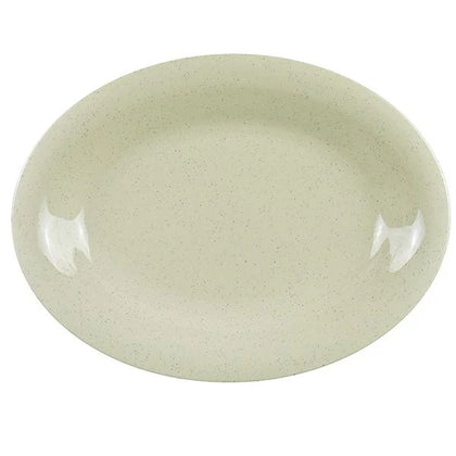 Oval Platter is a perfect solution for your food-serving establishment. This dinnerware is crafted in stylish ivory color, it can be used for serving vegetables, cold cuts, fresh greens or Asian appetizers. Manufactured from durable and reliable melamine, this dinnerware is popular for being unbreakable and affordable at the same time. High quality and affordable melamine oval platter tableware.