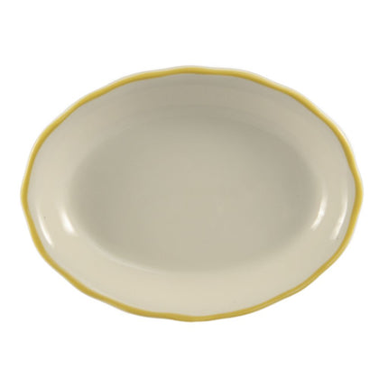 Oval Platter #8 Gold Band, 11 5/8
