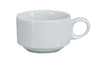 EcoQuality Stackable Cup PA-001 is a durable and elegant option for serving espresso, coffee, tea, and more. Made from high-quality porcelain, it features a smooth surface, a simple round shape with a finger loop handle, and a stackable design for easy storage and clean-up. This cup is dishwasher and microwave safe, making it a practical choice for busy commercial environments like coffee shops, restaurants, and hotels. 