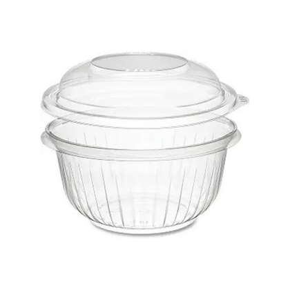 Dart 16oz Clear PET Plastic Round Disposable Bowl with Dome Lid