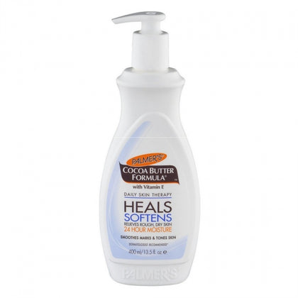 Palmer's Cocoa Butter Lotion Pump Bottle delivers deep, long-lasting hydration with a lightweight feel. Enriched with pure cocoa butter and Vitamin E, this nourishing formula melts into the skin to soothe irritation, improve elasticity, and even out skin tone. Perfect for everyday use, it leaves skin feeling soft, smooth, and revitalized without any greasy residue.