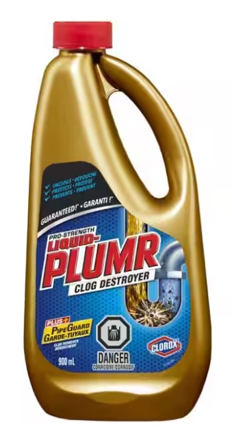 Liquid-Plumr Full Clog Destroyer, 900ml (30 fl oz) bottle, powerful drain cleaner for tough clogs in kitchen and bathroom pipes.