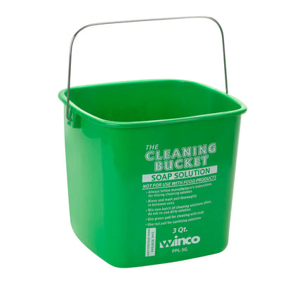 PPL-3G-6R, 3qt/6qt Green, Red Soap Sanitizing Cleaning Bucket