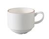 Yanco Coffee Cup PR-001 brings a rustic charm to your table with its earthy brown rim pattern. Part of the Porto collection, this coffee cup is crafted from durable porcelain, offering both functionality and a stylish design. Its clean white body, complemented by the warm brown accents, creates an inviting atmosphere, making it ideal for casual dining, cafés, or intimate gatherings.