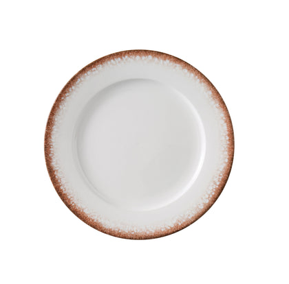 Yanco Dinner Plate PR-110 brings a rustic elegance to any dining experience with its earthy brown rim pattern set against a clean white backdrop. Crafted from durable porcelain, this plate is designed to enhance casual and upscale table settings alike. The Porto collection’s warm, artisanal look makes it an excellent choice for restaurants, cafes, or home dining where a blend of charm and sophistication is desired. Its sturdy construction ensures reliable performance in busy environments.
