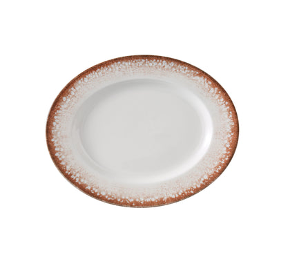 Yanco Oval Plate PR-210 offers a warm, rustic presentation with its earthy brown rim and soft white center. Ideal for serving appetizers, shared plates, or desserts, this piece adds a handcrafted charm to both casual and refined table settings. Part of the Porto collection, it combines a distinctive oval shape with durable porcelain construction, making it a versatile and dependable choice for restaurants, cafes, and catered events.