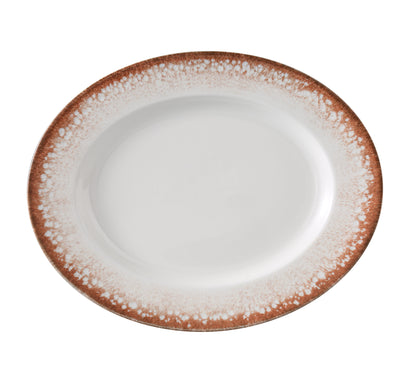 Yanco Oval Plate PR-213 offers a warm, rustic presentation with its earthy brown rim and soft white center. Ideal for serving appetizers, shared plates, or desserts, this piece adds a handcrafted charm to both casual and refined table settings. Part of the Porto collection, it combines a distinctive oval shape with durable porcelain construction, making it a versatile and dependable choice for restaurants, cafes, and catered events.