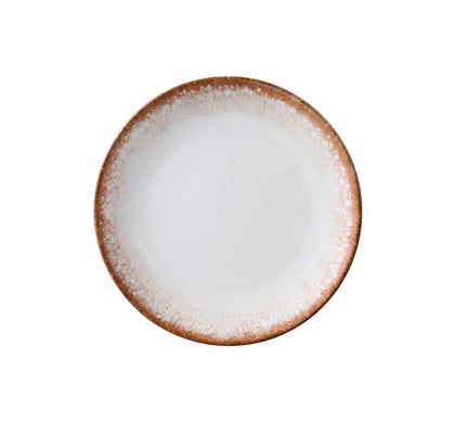 Yanco Coupe Round Plate PR-706 offers a compact, refined presentation for bread, butter, or small bites. Designed with the Porto collection’s signature earthy brown rim and clean white porcelain center, this plate brings rustic warmth to any table setting. Its coupe shape and durable construction make it an excellent choice for everyday service in restaurants, bakeries, or cafés.